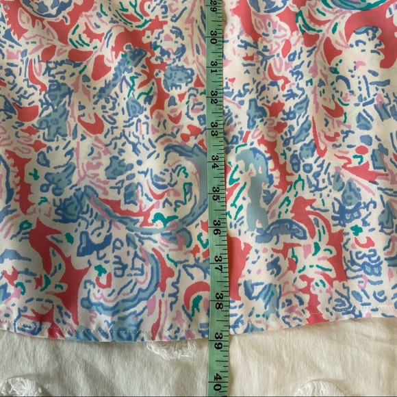 Antibes Blanc Blue Pink Floral V-Neck Cami Strap Butterfly Hem Swing Sundress S - Picture 9 of 11